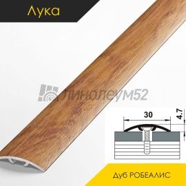 Ламинированные алюминиевые пороги - МЕЖКОМНАТНЫЕ ПОРОГИ - Luke Напольный порог - ЛУКА ЛС-04-2 / ДУБ РОБЕАЛИС 4821